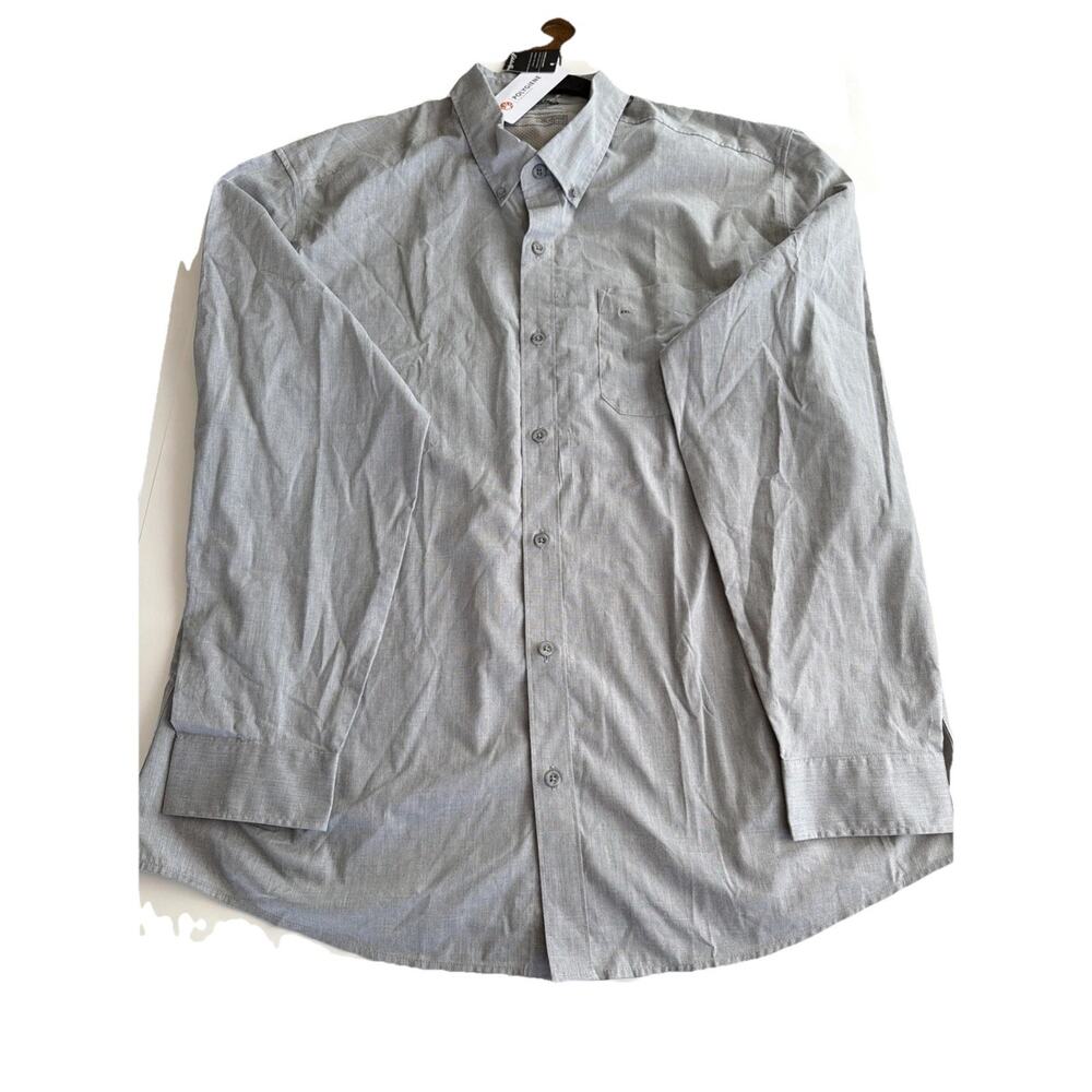 Eddie Bauer Mens Shirt Voyager Flex Long Sleeve Button Up Heather Gray Size XXL
